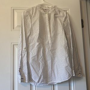 Talbots polk a dot button top